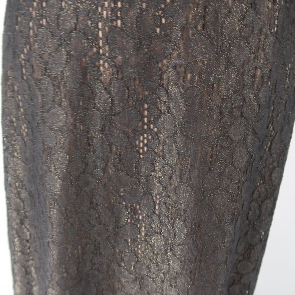 David Meister Women's Black 3/4 Sleeve Lace Gown w Nude Underlay Size 6 - Picture 5 of 11